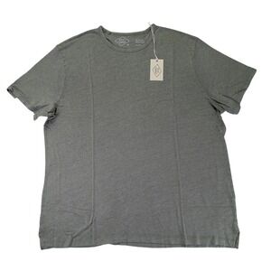 Alex Crane Sun Tee Mens XL Sage Green 100% European Linen Short Sleeve T-Shirt